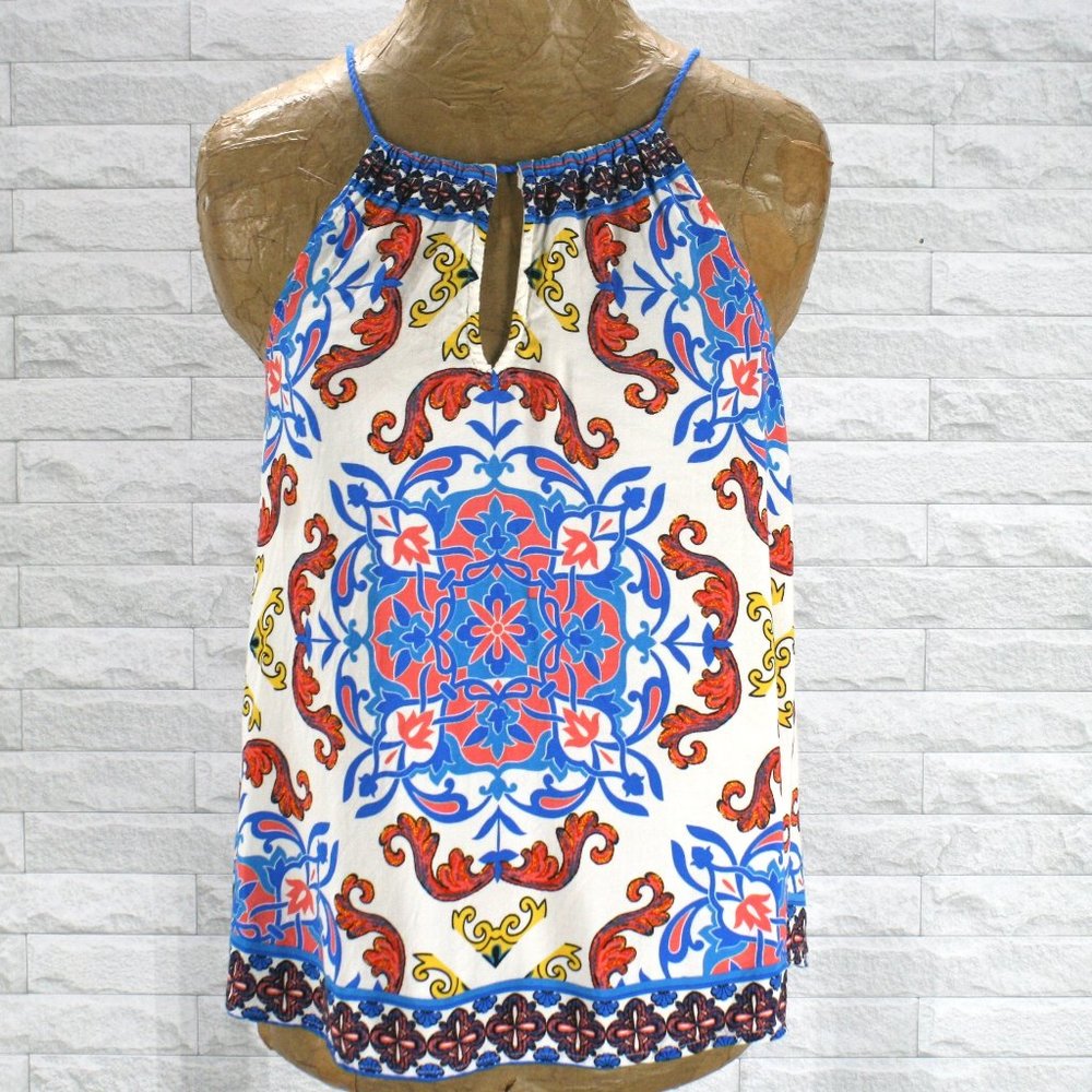 FREEMARKET Blouse Sleeveless Colorful Lightweight Boho Coastal Cowgirl Small